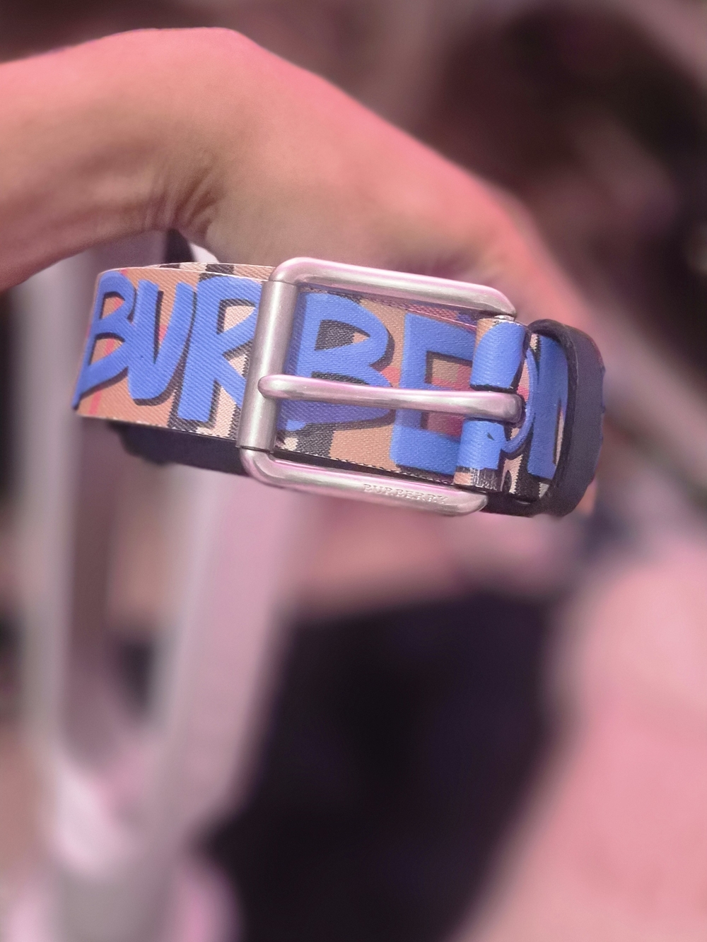 Burberry Graffiti Check Belt FW19